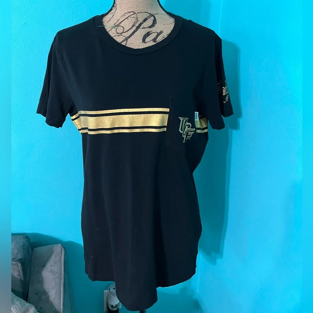 PINK Victoria’s Secret Short Sleeve UCF Knights Sequined T-shirt w/ Front Pocket